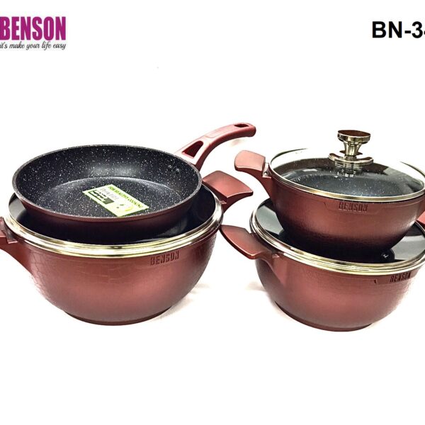 Набір каструль Benson з мармуровим покриттям BN-345