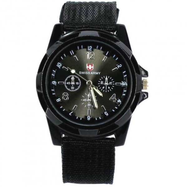 Чоловічий армійський наручний годинник Swiss Army black