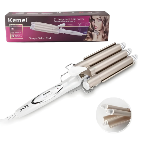 Професійна плойка на 3 хвилі Kemei KM-1010