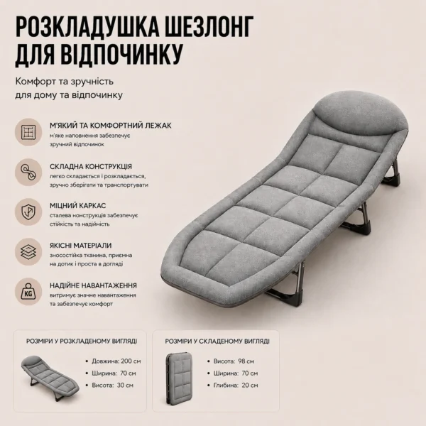 Розкладне ліжко-шезлонг