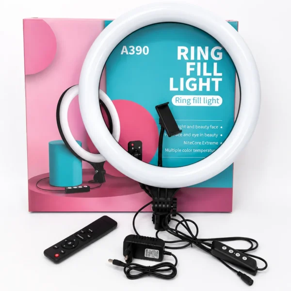 Кільцева LED лампа А390 39 см з пультом